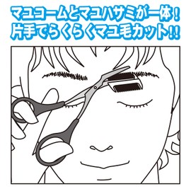 Kai Corporation Groom! HC3025 Eyebrow Scissors with Comb, 2-Way, 1 Piece (x 1)