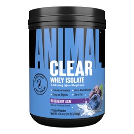 Clear Whey Isolate Protein Powder - Easy to Digest and Mix, 5g BCAA, Deliciously Juicy, Refreshing Anytime Drink for Men and Women, Blueberry Acai 500g (20 Servings)