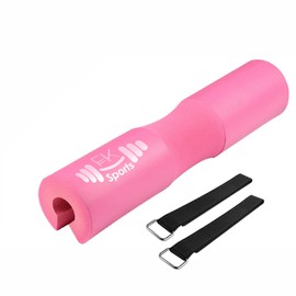 FK Sports Barbell Pad - Soft Cushioned Squat Pad - Shoulder Support Hip Thrusts Pad, Heavy Weight Lifting Non-Slip Gym Bar Pad, Extra Thick Foam - Olympic Bar Bad for Weightlifting & Squats - Pink