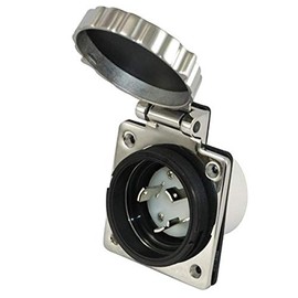 Conntek 30-Amp 125V Locking Marine Boat Detachable Stainless Steel Power Inlet
