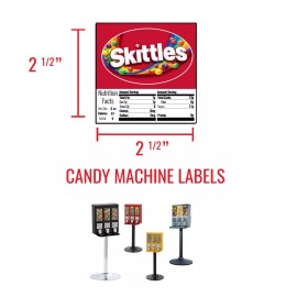 Unbranded (3) CANDY MACHINE STICKERS - LABELS - NUTRITION INFO - Skittles - 2.5" x 2.5"