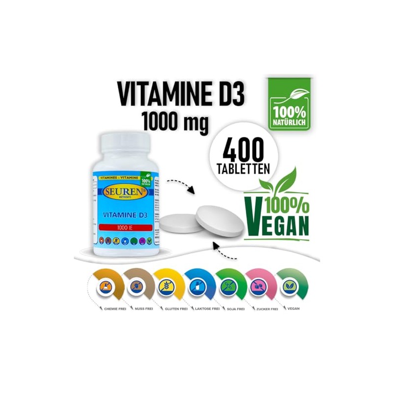 Seuren Nutrients | Vitamin D3 1000 ie 400 Tablets |