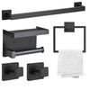 Warepro 5 Pieces Bathroom Hardware Set, Matte Black Bathroom Accessories