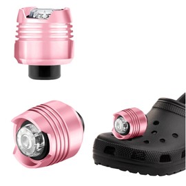 Pink Clog Lights 2PACK, Rechargeable LED Shoe Clips with 3 Modes, Cute Waterproof Flashlight for Girls, Running, Walking, Parties
