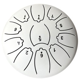 Yaonkaku Tangdrum Slit Drum, 11 Notes, 6 Inches, Storage Bag Included, Musical Instrument, Percussion Instrument, Yoga, Meditation, Zen, Prayer, Sheet Music Included (Shiro)