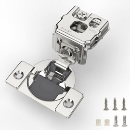 FURNIWARE 20 Pieces Soft Closing Cabinet Hinges, 1-1/4 inch Overlay Cabinet Hardware Hinges Nickel Plated- 105 Degree