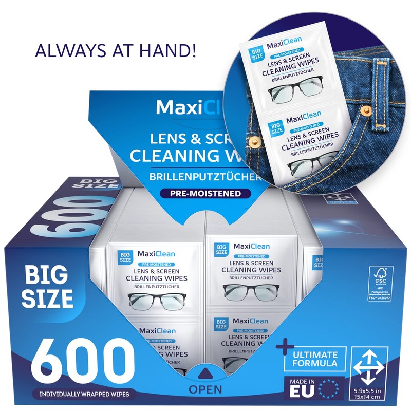 Glasses Wipes Lens Cleaner - Lens Wipes for Eyeglasses -