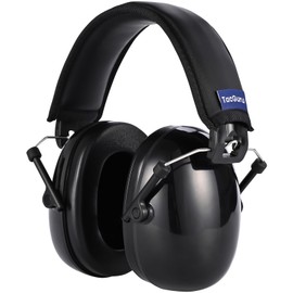 TacGuru 130 Solid Color Edition - Kids Hearing Protection Earmuffs - Passive Noise Reducing Ear Protection for Kids - Piano Black