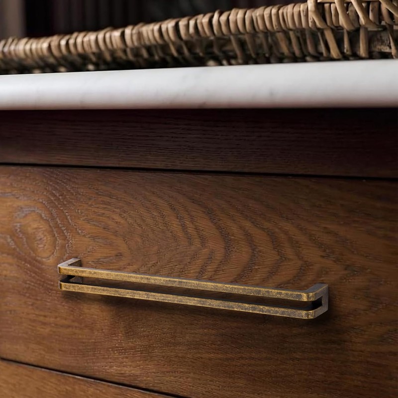 SYZOW 6 Pack Antique Brass Cabinet Pulls 192mm Hole Centers