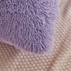 Memfydu Faux Fur Fluffy Pillowcases, Lavender Plush Shaggy Velvet Standard/Queen