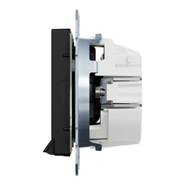 Schneider Electric Merten Schuko socket with lighting module, 2-pin + E, touch protection, plug-in terminals, 250 V, system M, matte black, item number MEG2304-0403