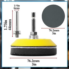 100 piezas de discos de lija de 3 pulgadas para uso en húmedo y seco con gancho y bucle, almohadillas de lija de carburo de silicio, papel de lija para taladro con vástago de 6 mm, 60 grano - 300