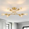 YCZM Modern Sputnik Chandelier, 6-Lights Mid Century Semi Flush Mount