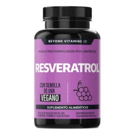Resveratrol 100% Vegano de alto contenido en Polifenoles | Suplemento Alimenticio Con Pimienta Negra Para Mejor Absorción, Vitamina C, Semilla De Uva Y Acai Beyond Vitamins Antioxidante | 180 Capsulas