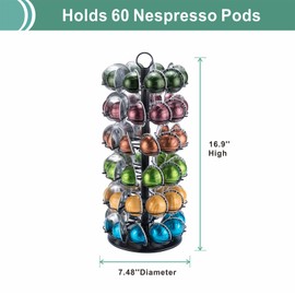 Rice rat Vertuo Pod Holder 6 Tier for Vertuo Pod Holder Small for Vertuo Pod Stand (60 Pods Capacity)