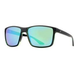 JFXQDR Men's Polarized Sunglasses with Big heads, XL Square Driving Fishing Running Sun Glasses UV Blocking RFS8207 (Black Frame Green Lens)
