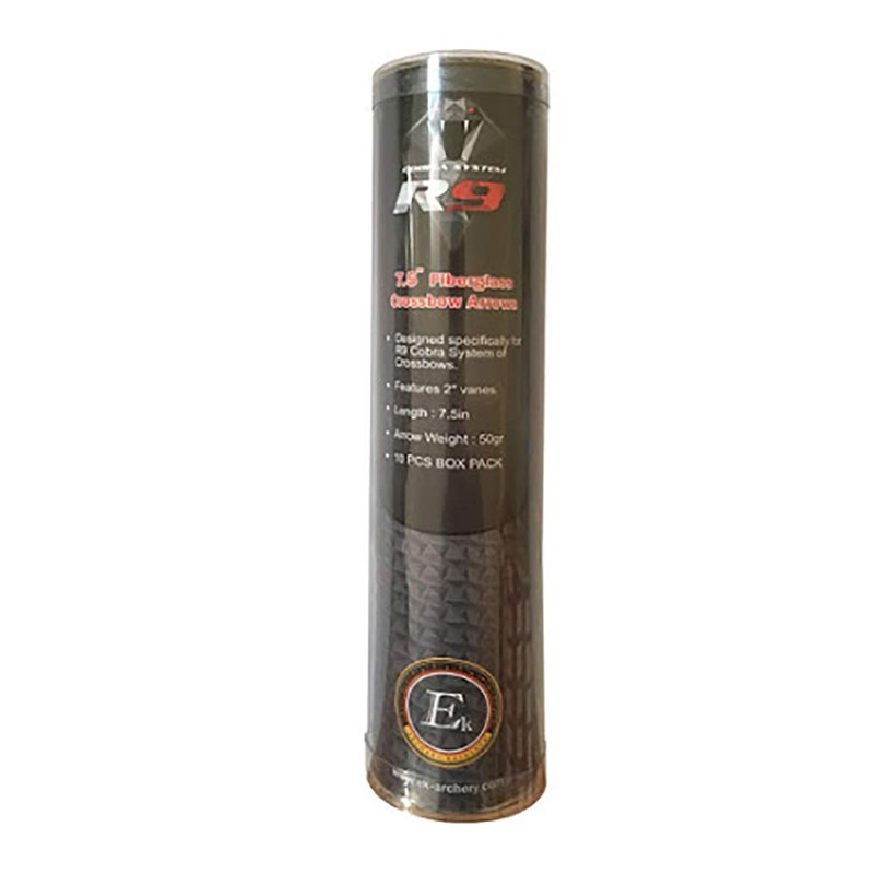 EK Archery R9 Arrow Bolts - 7.5" Carbon Pack of