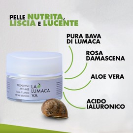 La Lumaca Va 3-in-1-Kit, Gesichtscreme, Anti-Falten-Gesichtscreme, Serum gegen Unvollkommenheiten und Augenkontur mit Schneckenschleim – reine Hyaluronsäure, Geschenkset für Damen und Herren,