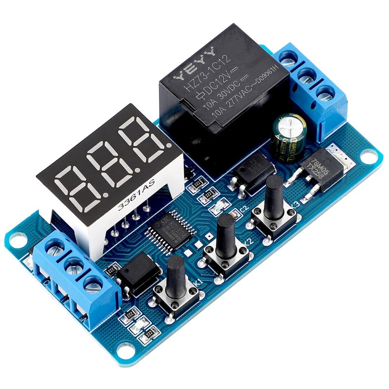 DROK 12V Timer Relay, LED Display 4-Mode On-Off Automotive Time