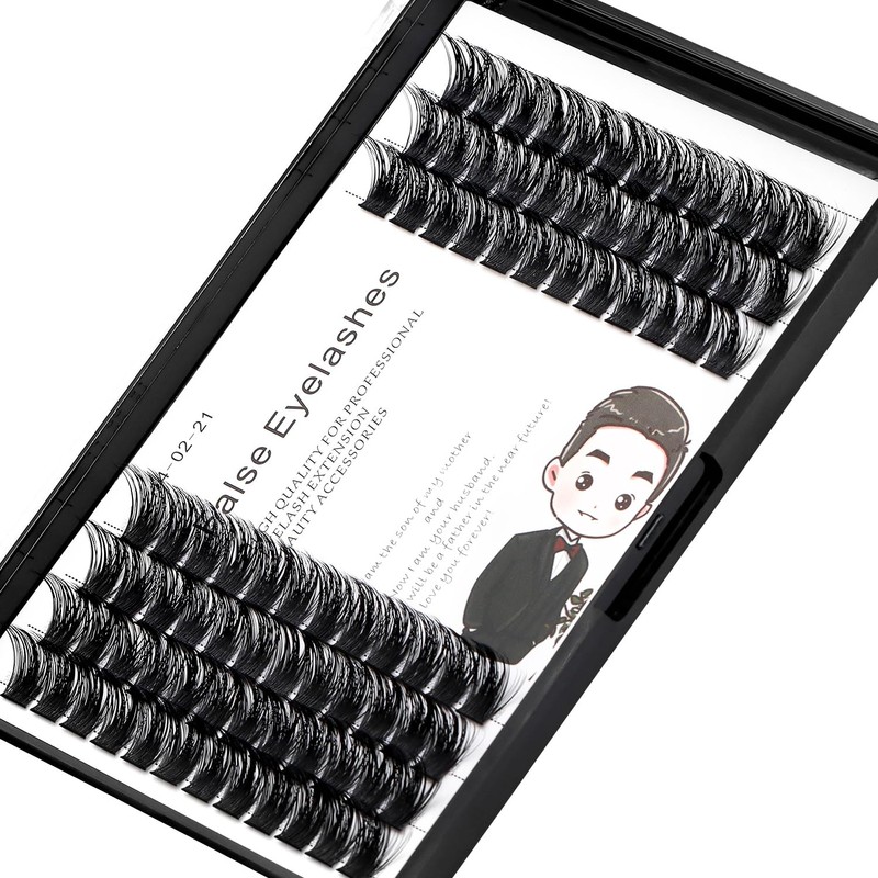 Bodermincer 84 Clusters D Curl Wide Cluster False Eyelash Volume