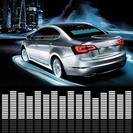 F AND B LED LIGHT Sound Music Beat Activated Car Stickers Equalizer Glow LED Light Audio Voice Rhythm Lamp (18In X 4.5In (45cm X 11cm), Blue)