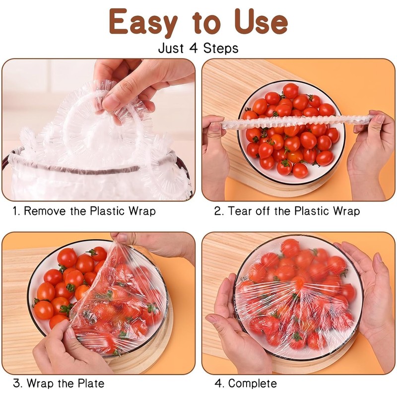 100pcs Disposable Food Covers,Reusable Stretch Food Covers