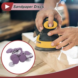 HEROFFIX 50 Pcs Car Wood Sanding Discs Smoothing Hook & Loop Sandpaper for Woodworking, Automotive Refinishing 0.98" 1500 Grit Purple Aluminum Oxide