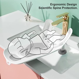 Clean Rinse Baby Bather,Baby Bath Support for Babies Less Than 6 Months Old (Grey)