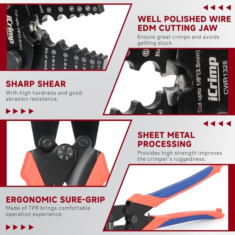 iCrimp Wire Rope Crimping Tool with Built-in Cutter Kit, with