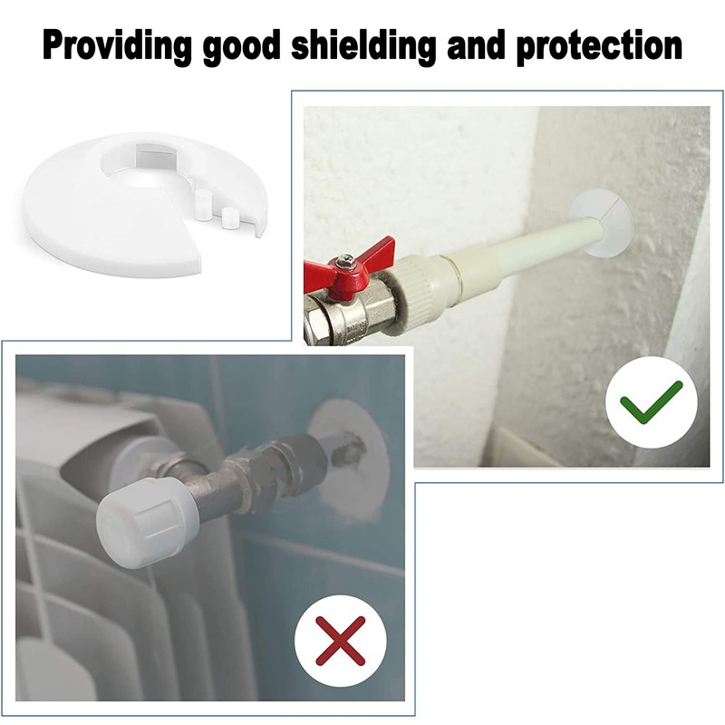 4Pcs Radiator Pipe Covers White Plastic Plastic Pipe Covers Sleeve