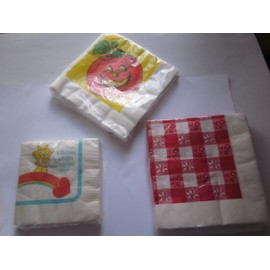 Paper Napkins for Special Occasions. Set pf 3 packages: Pumpkin, Gingham Check, Care Bear Birthday
