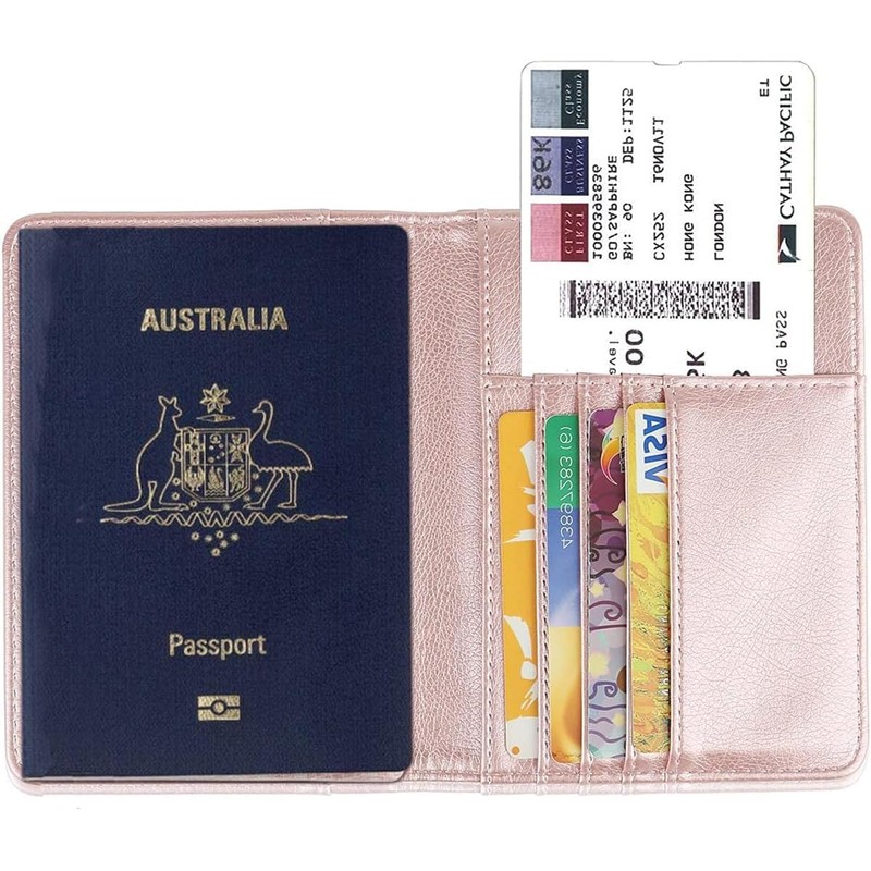 2 Pack Passport Holder Travel Cover Case, T Tersely Leather