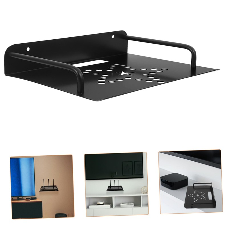 VILLFUL Floating Wall Organizer Router Bracket Projector Shelf Cable Holder