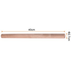 HARFINGTON Rolling Pin 15.7" x 1.1" Cylindrical Smooth Non-Stick Beech Wood Kitchen Roller Rolling Pins Small for Dough Baking Pastry Pizza Fondant Bread Making Tools