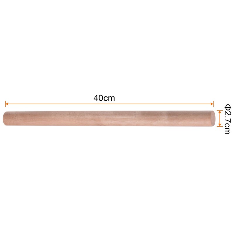 HARFINGTON Rolling Pin 15.7" x 1.1" Cylindrical Smooth Non-Stick Beech