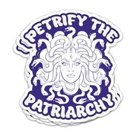 3PCs Petrify The Patriarchy Sticker Mythical Feminist Sticker Activism Women's Rights Waterproof Vinyl Stickers for Laptop Water Bottle Journal Witchy Feminism Gifts for Women Girls 3x2.7 Inches