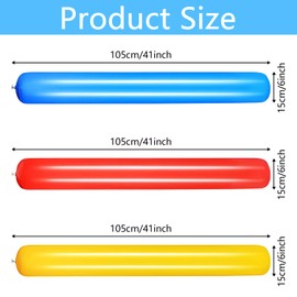 Pack of 3 Swimming Noodle Pool Noodle, Long Inflatable Swimming Pool Noodle Float, Swimming Noodle Float Toy, Pool Noodle Hollow Colourful, Swimming Pole Pool Durable, Swimming Noodle for Children