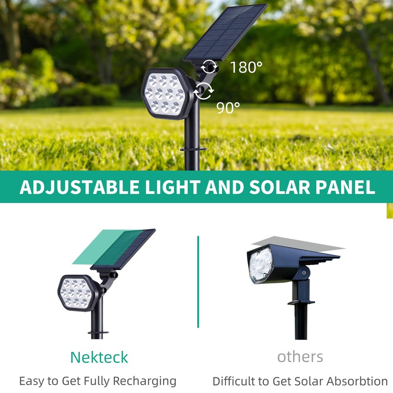Nekteck Solar Lights Outdoor,10 LED Landscape Spotlights Solar Powered Wall