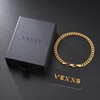 VEXXS Men's Bracelet Flut Cut, 18K Real Gold Plated Miami