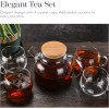 Whole Housewares Glass Teapot Set w/ Bamboo Lid + 4