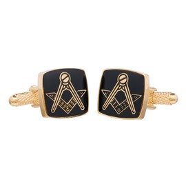 Freemasonry Masonic Black Square and Compass Cufflinks presented In Onyx Art Box