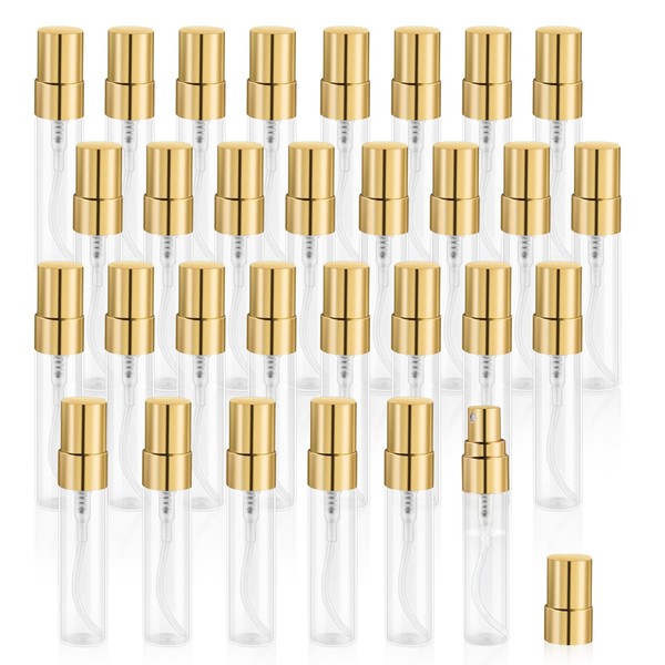 30 Pcs 5ml/0.17oz Mini Spray Bottle Glass Fine Mist Perfume