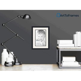 ArtToFrames Collage Photo Frame Double Mat with 1 - 10x15 Openings and Satin Black Frame