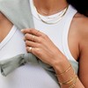 POTESSA Thin Open Cuff Bracelet for Women 18K Gold Plated