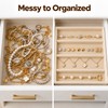 Velvet Jewelry Organizer Tray with Removable Dividers for Rings, Earrings,