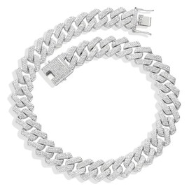 EMESLY Solid Miami Cuban Link Chain Gold/Silver Necklace (16, 18, 20, 22, 24, 30 Inches Length); Hip Hop Bracelet (8" Length) for Men & Women; Perfect Iced Out Bling Jewelry Gift - 24in