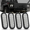 Nilight 6Inch Oval Trailer Tail Light 4PCS White 24LED Back