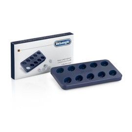 De'Longhi Ice Tray DLSC053, Ice Cube Mould, Shape of Coffee Beans, Ideal for Iced Coffee, 10 beans Tray, Silicone