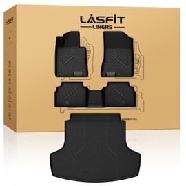 LASFIT Floor Mats & Cargo Mats for Hyundai Sonata 2020-2025 (Only FWD Models) / Kia K5 2021-2025 (Only FWD Models), All Weather TPE Custom Fit Floor Liners for 1st and 2nd Rows Car Mats & Trunk Mats