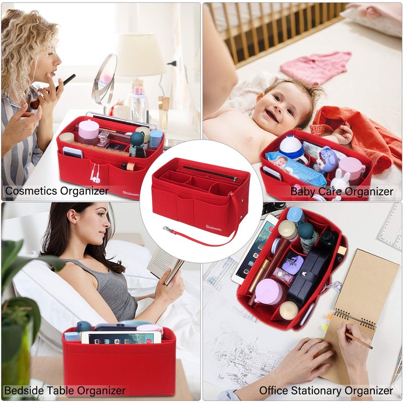 Simboom Handbag Organiser Insert, Women Purse Insert Organizer Bag in